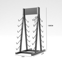스케이트보드 롱보드 스노우보드 숏보드 데크 전시대 진열대 거치대, 블랙 양면 걸이(12개 수납 가능)