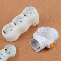 3구 확장 멀티탭 T형 스위치 휴대용멀티탭 절전형콘센트, 일자형