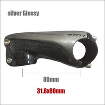 카본 스템 3k 탄소 줄기 1 quot1/8 도로 산악 자전거 흰색 80/90/100/110mm 6도 섬유, [13] Silver Glossy 80mm