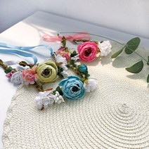 유앤펫 강아지 꽃개 플라워 화관&꽃목걸이(null), 핑크, XS