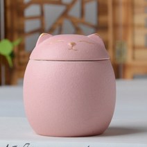 장례용품 장례 용품 입관 상조 애완 동물 유골 위한 가지 색상 고양이 모양 기념 화장 장례식 고양이 위한 손수 검은, 고양이를 위한 핑크, 150ml