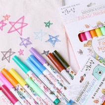 민화샵 섬유 직물 의류 용 패브릭 마카 UDPAT0022, 12색, 1개