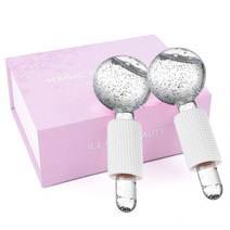 눈온열기 눈찜질기 온열안대 대형 뷰티 아이스 하키 에너지 볼 얼굴 냉각 글로브 워터 웨이브 및 눈 마사지 2 개/세트, [02] silver