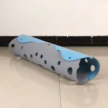 고양이터널 강아지 숨숨 미로 동굴 펠트 놀이 캣터널, 1개, 회색+하늘색