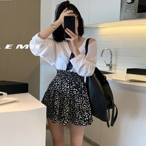 JINGHENG 여성 스커트 쉬폰스커트 꽃무늬 스커트 여성짧은치마521256352