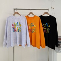 (봄신상) (국내제작) 스마일 레터링 글자 빅사이즈 티셔츠 오버핏 여행룩 소풍 15 루씨의잡화점