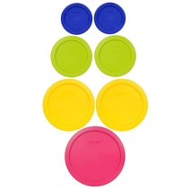파이렉스 1 7402 PC 6 7 컵 푸크시아 2 7201 4컵 메이어 옐로우 7200 2컵 그린 에다마메 7202 1컵 카뎃 블루 식품 보관 뚜껑 7팩