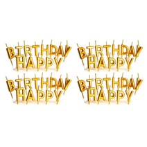 파티팡 생일캔들 HAPPY BIRTHDAY, 메탈릭골드, 4세트