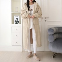 후리스 집업 뽀글이 롱 후드집업 여성 간절기 겨울 (2color)