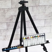 높이조절 야외그림삼각대 검은색이젤 철제 화판