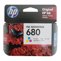 HP DJ AD 1115 2135 3635 3636 3835 4535 4675 에 사용 F6V27AA F6V26AA 정품잉크선택구매 No.680, 컬러, 1개