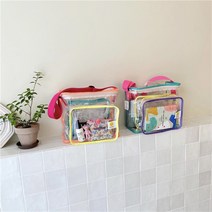 [레비쉬]배색투명 비치백