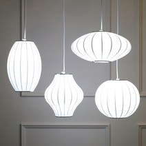 조지넬슨 버블램프 미니 펜던트 볼 / 소서 / 시가 / 피어 인공명주실 (고품질) 식탁등 인테리어 포인트 조명 아이딕조명 모던 심플 클래식 벌브전구 포함 삼색변환램프, 넬슨 피어 미니 펜던트, LED스틱 12W-전구색