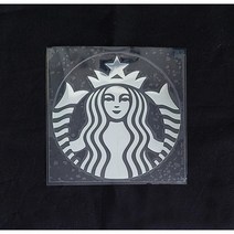 스타벅스 반전 로고 엠블럼 열전사지 사이렌열스티커, 형광그린