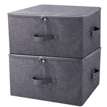 정품 Iwill CREATE PRO 뚜껑이 있는 접이식 보관함 보관 큐브 옷장을 꽉 조이는 것 베이지 2개 세트, Black Gray