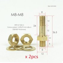 포장실링기진공 실러 열 씰링 바 황동 나사 BateRpak 기계 부품 구리 분할 2pcs 가격, 02 M8-M8-2pcs