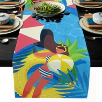 당구대 당구 다이 수영장 여름 축제 테이블 주자 웨딩 장식 주방 플레이스 매트 홈 커피 식탁 패드, 33 x 178cm