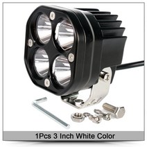 Led 작업등 바 12V24V 3 인치 자동차 노란색 안개 램프 4x4 오프로드 오토바이 트랙터 운전 조명 흰색 사각, 03 3 inch white x1