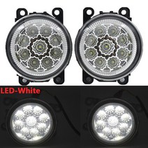 링라이트자동차 왼쪽 + 오른쪽 안개 램프 LED 어셈블리 주간 주행등 DRL H11 12V Fiat Punto Evo 2009 2010, 03 LED-W