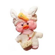 PKTOYS DIY 큐티 오리인형 크로스백 뽀글이 토이 캐릭터 빵빵덕 오리 인형 숄더백 크리스마스 명절 선물, 어깨 가방 당근 헤어 벨트 흰색 사랑 스웨터 흰색 가방, 흰 오리 어깨 가방