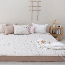 굿몽 고정밴딩 패밀리 침대 패드 (맞춤가능), 케미베이지