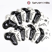 세븐힐스 스타 개별 클럽 커버 아이언커버 웨지커버, AW, 블랙