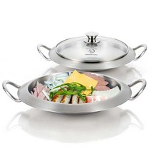 국산 업소용 통3중 인덕션 가능 스텐 부대찌개 전골냄비, 28cm