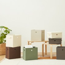 한샘 폴리 수납바스켓 리빙박스 대형 사이즈 1개(뚜껑 포함), 웜그레이 대형(뚜껑포함) 1개(B), 1개