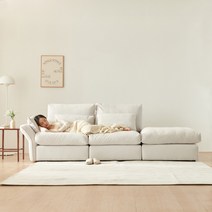 이노센트 하늘 구스 패브릭 모듈형 3인용 카우치소파 i104008, 우형, 아이보리