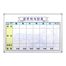 민트몰 구내식당 식단표_B형(120x150), 화이트 몰딩