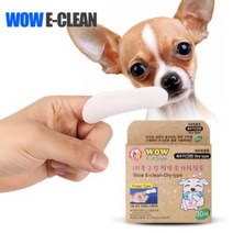 와우 반려견 구강청결 손가락칫솔 티슈 30매 강아지 애 애완, 단품