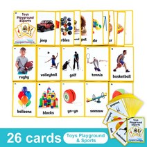 영어 카드 파닉스 단어 학습 카드 영어낱말 플래시 카드, Toy sport  26Cards