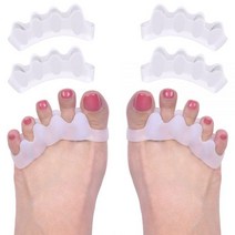 Gel Toe Separator 4 PCSToe Spacers for Feet Women Men Correct Toes Bunion Corrector Separators Overl, 퓨어 화이트