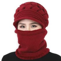 반야스토리 니트 방한 모자 남녀공용 복면마스크 넥워머 캡모자 방풍 겨울 아줌마