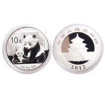 은화 금화 옛날 동전 2011 - 중국 30g 1oz ag.999 팬더, 2012년