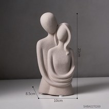 인테리어편집샵 스톤오브제 공예 추상 동상 홈 장식 사상가 캐릭터 조각 정원 수지 그림 세라믹 거실 장식품 가정용, 01 B Couple-gray