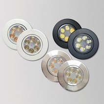 LED 3인치 다운라이트 매입등 회전매입등 MR16 할로겐 각도조절 5W, 주광색(하얀빛), 검정