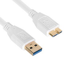 [강원전자] NETmate USB3.1 케이블 [AM-MicroB] [3M/화이트] [NM-UM330Z]