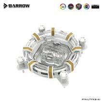 AMD/ Intel 소켓 LGA115X 1200 1700 /X99 X299 5V ARGB 3PIN MOBO AURA SYNC 한정판 용 Barrow CPU 워터 블럭, [02] Bracket White, [02] AMD