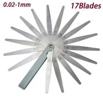 필러 게이지 미터법 크기 0.04-0.88mm 두께 세트 밸브 엽상 점화 플러그 간격 측정 32 개 17, 01 17 blades