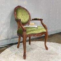 엔틱가구 로코코 1인 그린 의자 엔틱체어, 단품