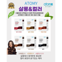 (애터미) 정품 멋내기 새치 겸용 염색약 천연단백질특허성부함유 애터미살롱앤컬러, 로즈브라운, 1개