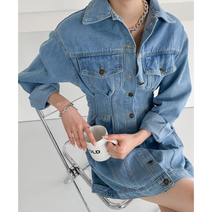 [으니샵] 청원피스 데님원피스 봄신상 봄원피스 청청룩 청코디 데님룩 여성원피스