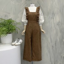[봄신상무배]벨르 양 프릴 와이드 코듀로이 점프슈트