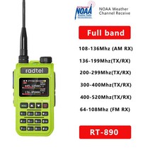 (선박 us) RT-890 워키 토키 자동차 라디오 아마추어 햄 방송 2 웨이 AM 항공 밴드 컬러 스캐너, 14 Green