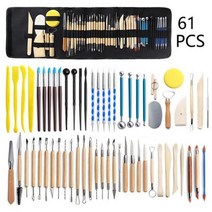 도예 조소 미세 피스에 적합한 도자기 도구 1세트 수공예 피스 점토 모델 부드러운, A 12-61PCS