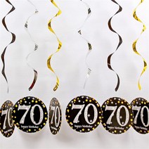 졸업 칠순 팔순 용돈 꽃다발 돈케이크 폭죽 현관문 결혼기념일 상차림 카드 나선형 생일 축하 소용돌이 세 매달려 장식품 생일 파티 장식 생일 장식, 골드 70