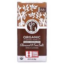Equal Exchange Organic Dark Chocolate Almond Sea Salt 3.5 oz (100 g), One Color, One Size