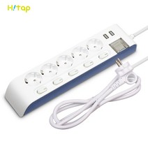 하이탭 국산 USB 개별 접지 멀티탭 4구 5구 6구 1.5M 3M 안전카바 2개증정, 하이탭 USB개별멀티탭 5구