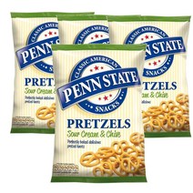 [영국발송] 4팩 Penn State 펜 스테이트 Sour Cream & Chive Pretzels 샤워 크림 & 차이브 프레즐 650g
